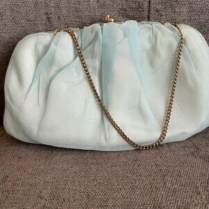 Vintage Baby Blue Taffeta Purse